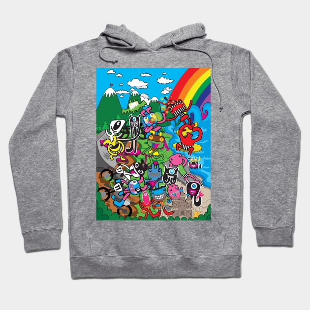 Live, Dream, Skate, Ride, Surf. Play Hoodie by Plushism